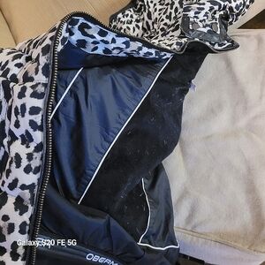 Obermeyer Circuit Duck Down Puffer  Coat Black cheetah print  Size 6 Women’s mid